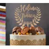 Topper gâteau personnalisé Mariage couronne de laurier