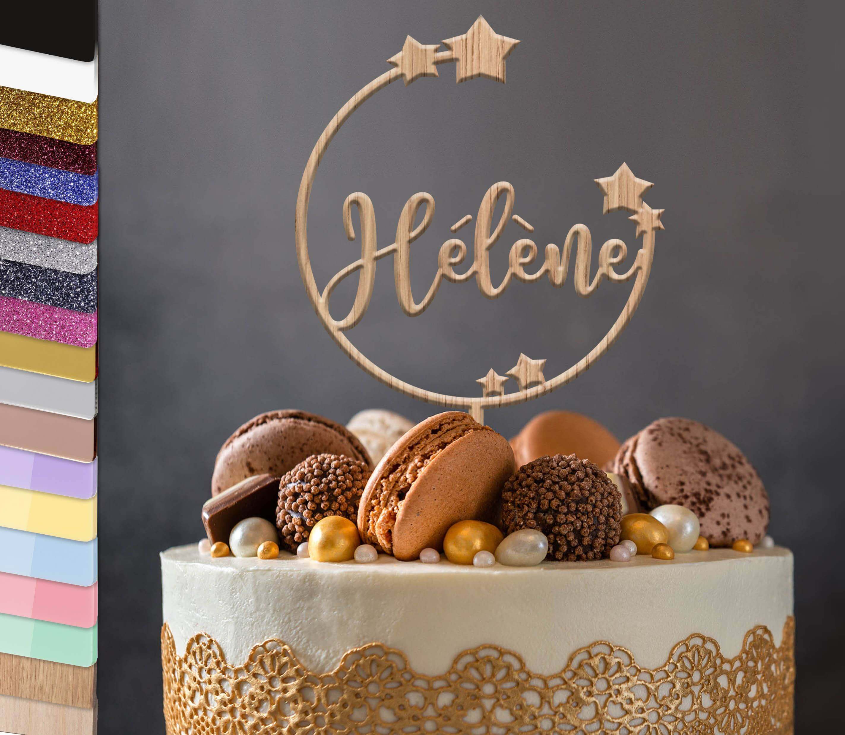 Topper Gateau Personnalise Cercle Etoile Ouvert Planete Gateau