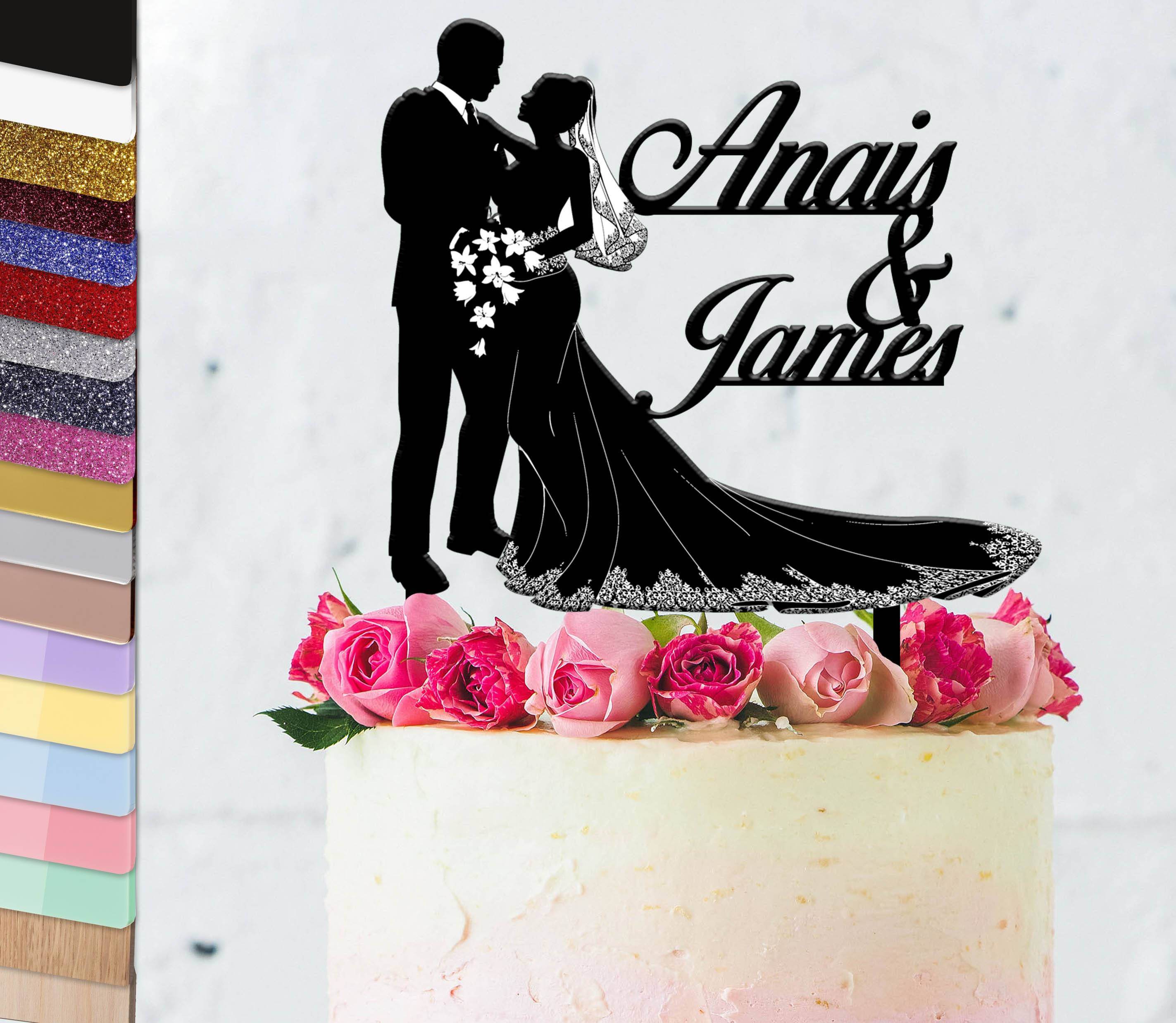 Topper Gateau Personnalise Mariage Et Robe Sensationnels Planete Gateau