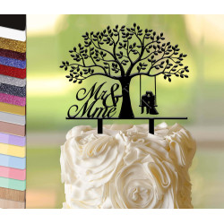 Topper gâteau personnalisé mariage sous l'arbre