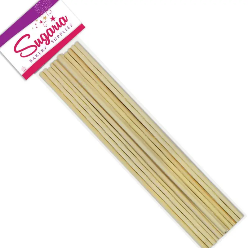 Atyhao Lot De 10 Tiges De Cheville En Bois Naturel Non Fini, 30 Cm, Pour Bricolage (10 Mm X 30 Cm