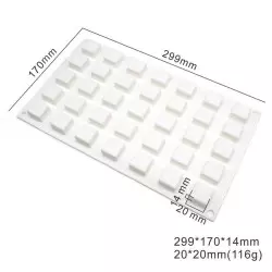 Silicone mould 35 square shapes