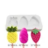 Silicone mould 3 popsicles fruity decorations
