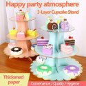 Hologram silver cupcake stand on 3 levels