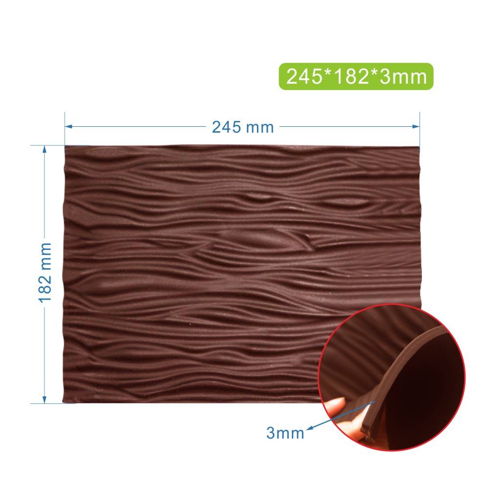 MINFEIDMS Moules En Silicone écorce D'arbre - Texture D'écorce D'arbre - Tapis D'impression Gâteaux, Cupcakes, Pâte à Sucre, Argile Polymère
