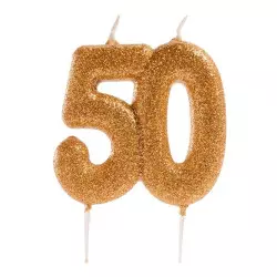 Candle 50 eme anniversary gold