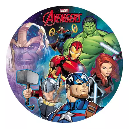 Disque comestible Avengers 20 cm - Planète Gateau