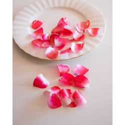 Pétales de rose comestibles rose cerise et blanc