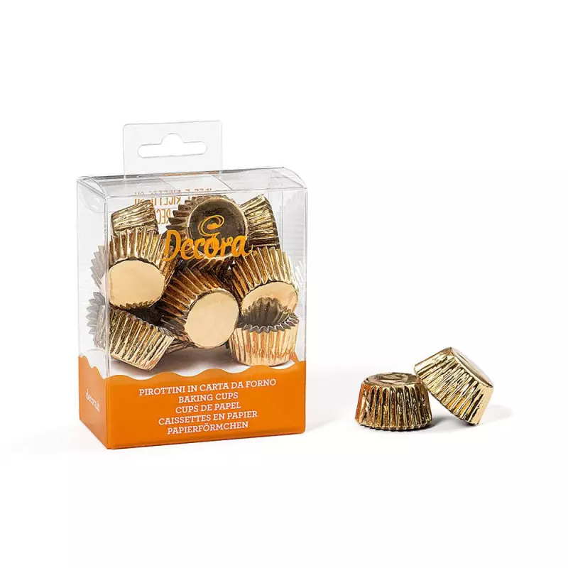180 mini caissettes à cupcakes couleur or - Planète Gateau
