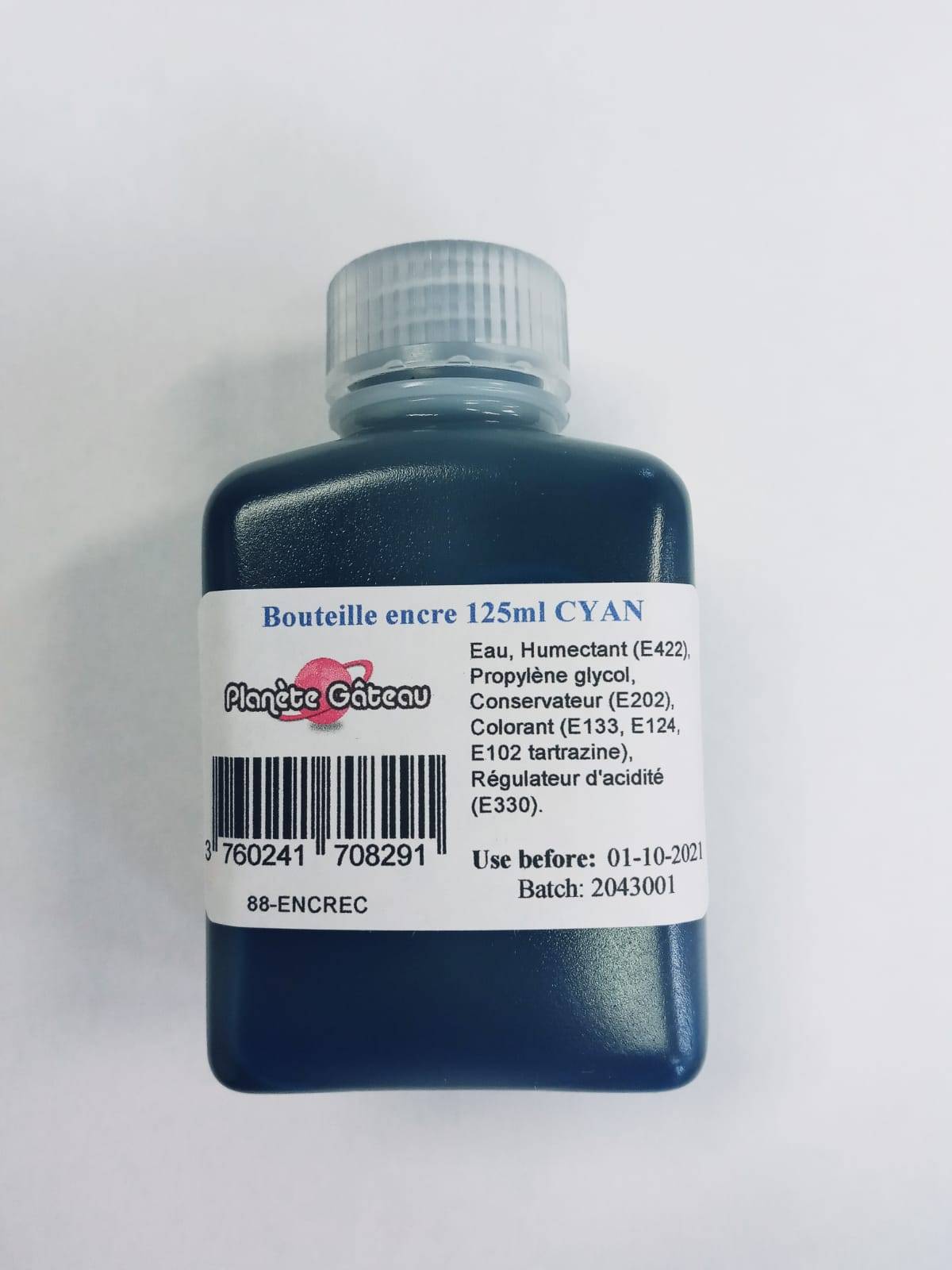 Food Grade Ink Bottle For Printer Cartridges 125 Ml Planete Gateau