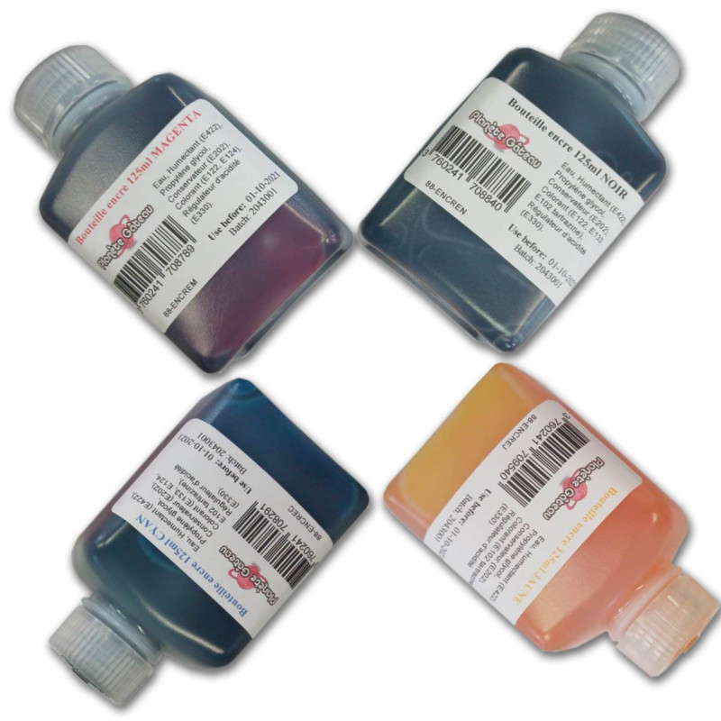 Food grade ink bottle for printer cartridges 125 ml Planète Gateau