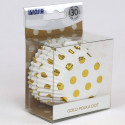 30 white cupcake trays with gold dots PME