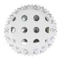30 white cupcake trays with silver polka dots PME