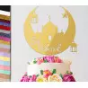 Topper gâteau personnalisé Fêtes Eid Mubarak Lune droite