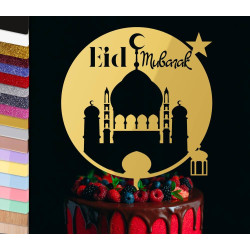Topper gâteau personnalisé Fêtes Eid Mubarak Mosquée