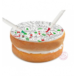 Rouleau de pâte à sucre pour gateau à colorier Thème Noël