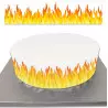 Contour de Gâteau en sucre en décoration flamme