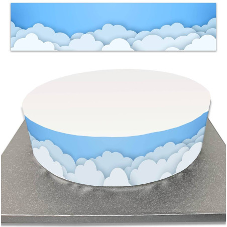 Contour de Gâteau en sucre avec ciel bleu et nuage