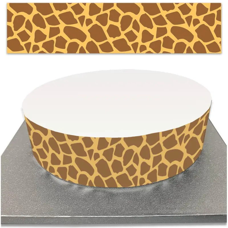 Contour de Gâteau Peau de Girafe en sucre 2 bandes de sucre 10cm de haut