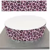 Contour de Gâteau en sucre au decors leopard rose