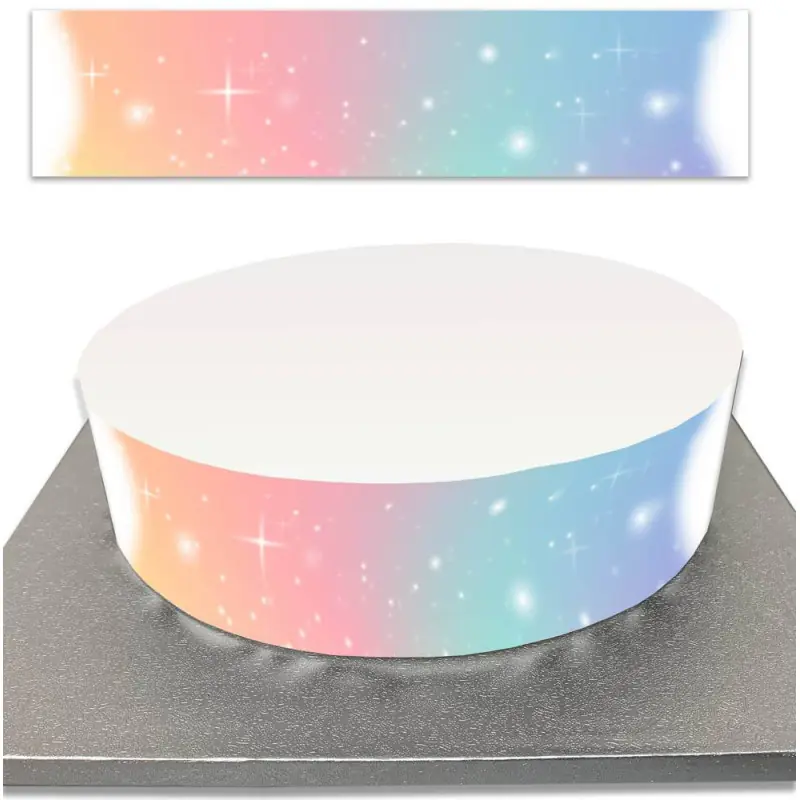 Contour de Gâteau nuage étoilés Licornes en sucre 2 bandes de sucre 10cm de haut
