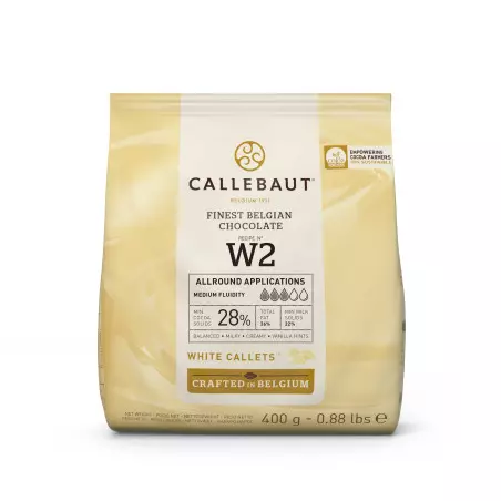 Chocolat blanc 28% en Gallets 400g de Callebaut W2