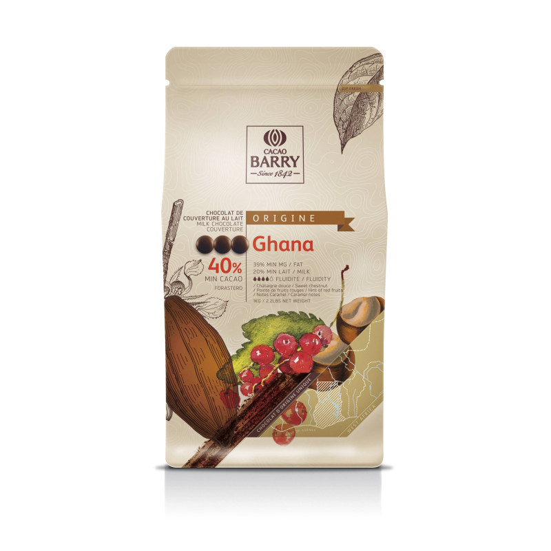 Chocolat au lait origine Ghana 40 % de Callebaut 1 kg
