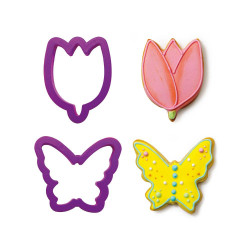 Emporte-pièces papillon et tulipe  x2