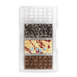 Moule à chocolat tablettes en polycarbonates x4