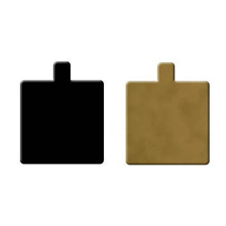 Cartons or et noir carré 8 cm avec languette x200