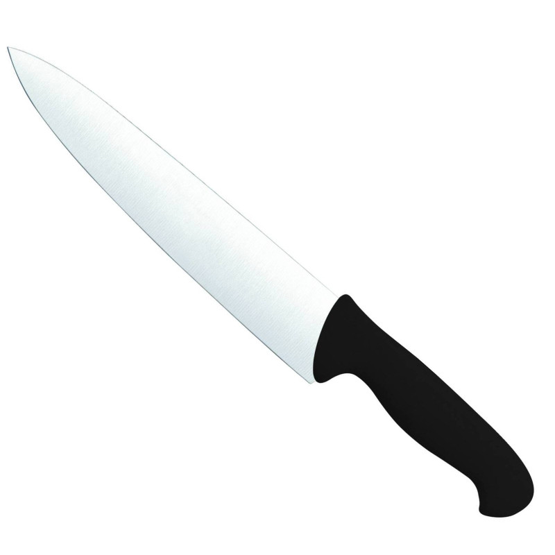 Couteau de cuisine à lame lisse noir 25 cm