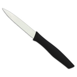 Couteau office cranté noir 10 cm
