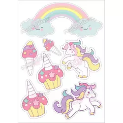 Fashionable glitter unicorn food print
