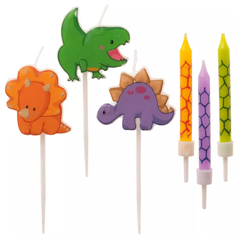 Bougie numéro d’impression animale - Bougies d’anniversaire colorées de  dessin animé | Bougie de décoration de fête de dinosaure pour anniversaire