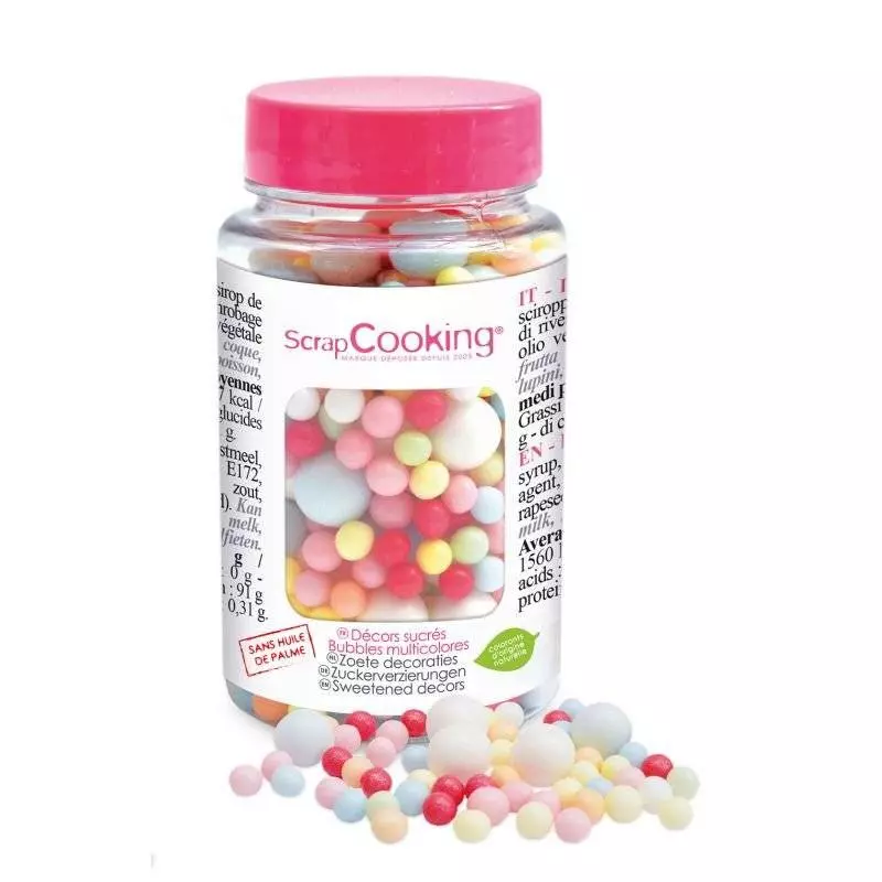 Perles en sucre multicolores 70 g - Planète Gateau