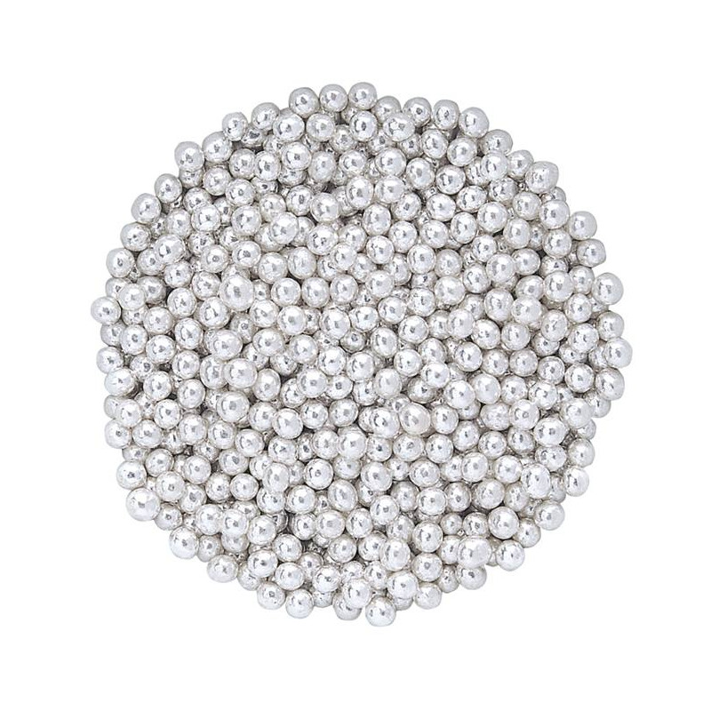 Perles argentées en sucre 500 g - 4mm