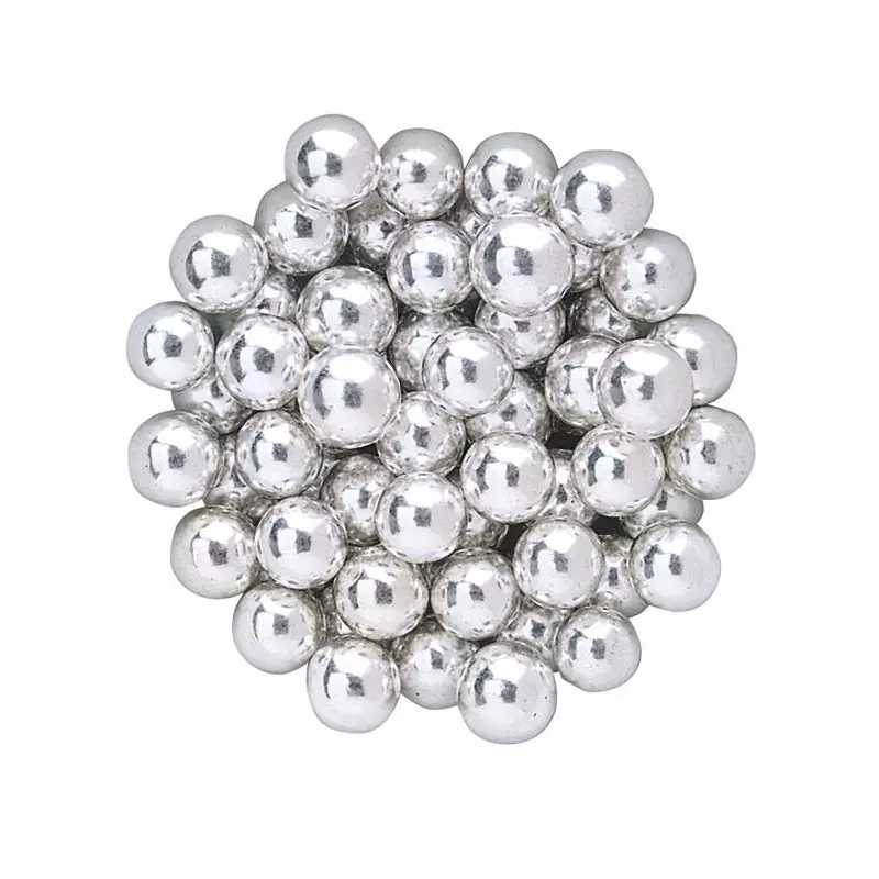 Perles argentées en sucre 500 g - 8 mm