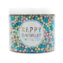 Happy Sprinkles Multi-Coloured Metallic Sugar Beads - 100 g