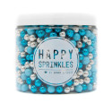Happy Sprinkles Blue Mix Metallic Chocolate Sugar Beads - 80 g