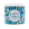 Billes en sucre et chocolat métallisé mix bleu Happy Sprinkles 80 g