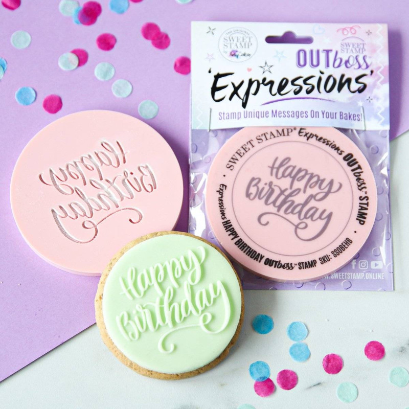 Embosseur cookies Happy Birthday Sweet Stamp