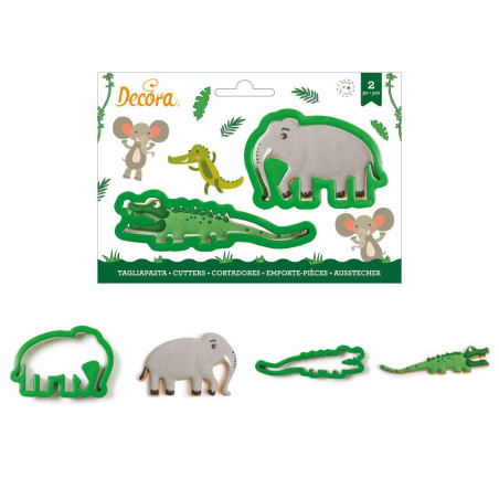Emporte pièces crocodile et éléphant - 2 modèles
