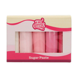 Pack de 5 Pâtes à sucre Palette de ROSE Funcakes
