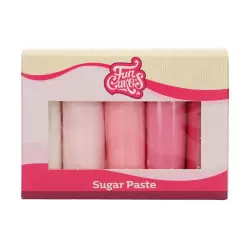 Pack de 5 Pâtes à sucre Palette de ROSE Funcakes