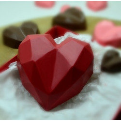 Kit moules 2 coeurs diamants en chocolat 9.5cm