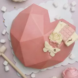 Moule chocolat grand cœur diamant - 1 cavité