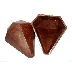 Kit moules 2 coeurs diamants en chocolat 9.5cm