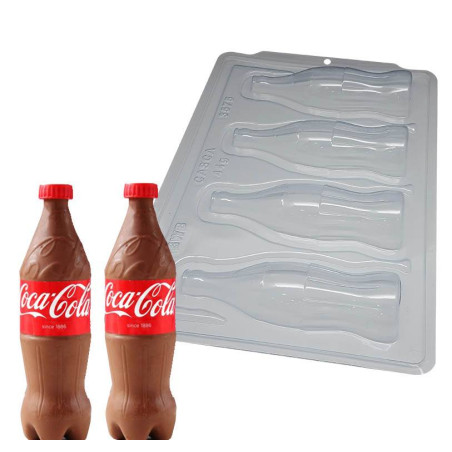 Kit de molde para 2 botellas de coca cola de chocolate de 16,5 cm