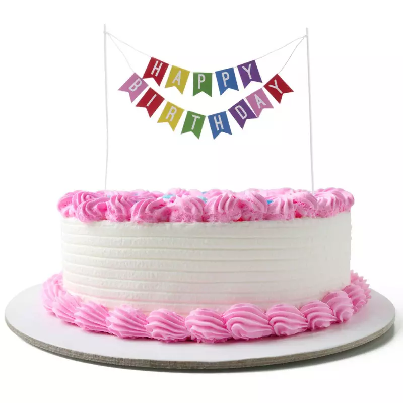 Cake topper drapeau Happy Birthday - Planète Gateau