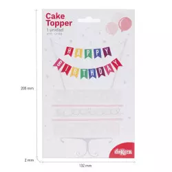 Cake topper drapeau Happy Birthday